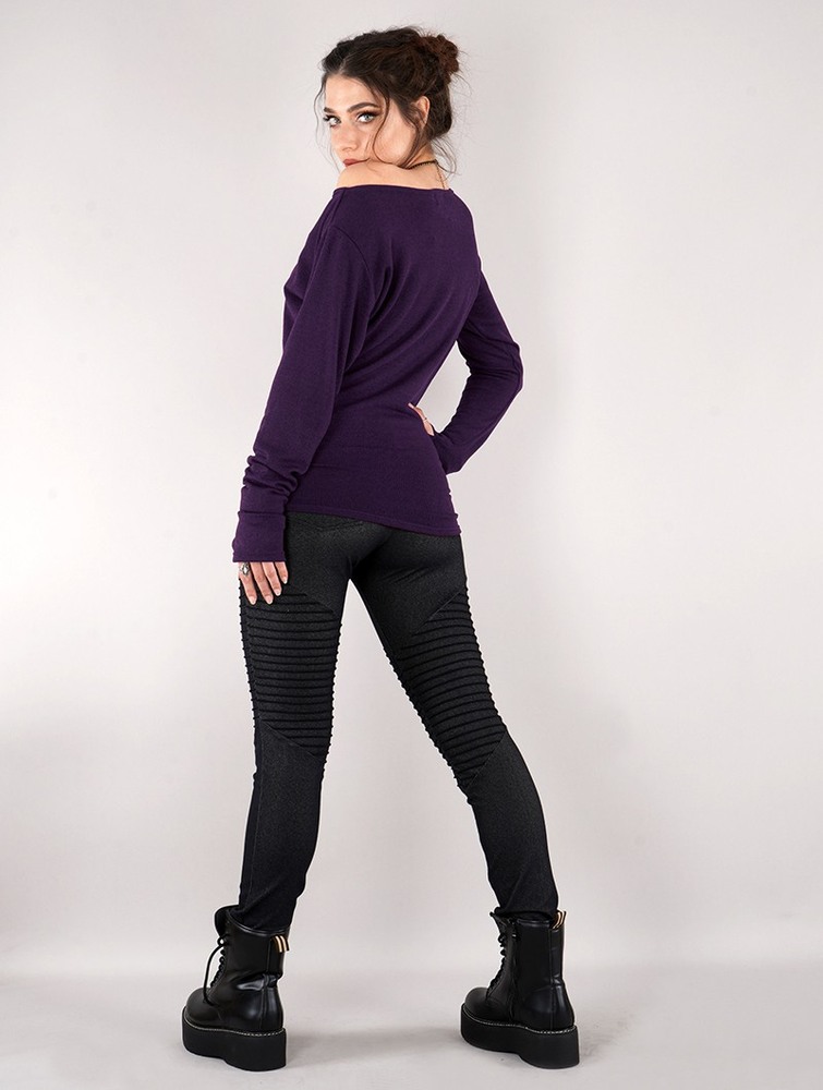 Toonzshop Kayäaz Batwing Sleeve Sweater Naisten Villapaita Violetit | 9132EDPHZ