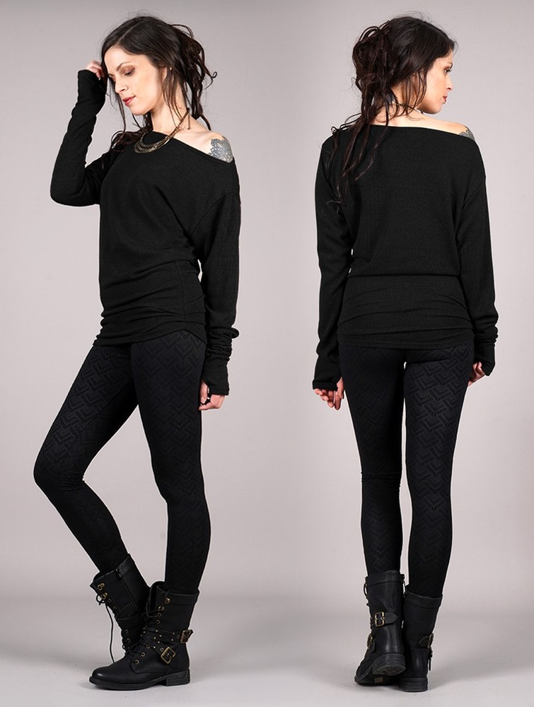 Toonzshop Kayäaz Batwing Sleeve Sweater Naisten Villapaita Mustat | 1245OIRBG