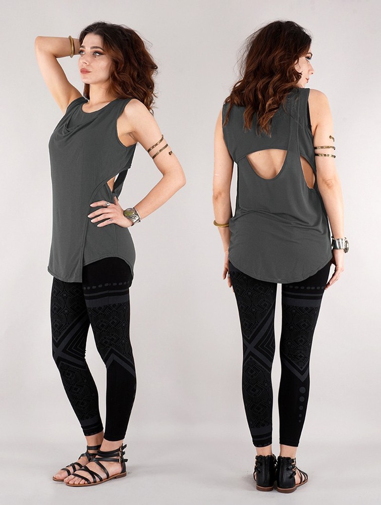 Toonzshop Leigha Loose Sleeveless Top Naisten Topit Tummanharmaat | 3245ZTCIW