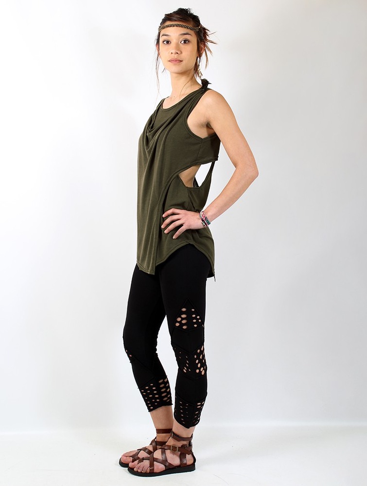 Toonzshop Leigha Loose Sleeveless Top Naisten Topit Oliivinvihreä Vihreä | 7416TDEBH