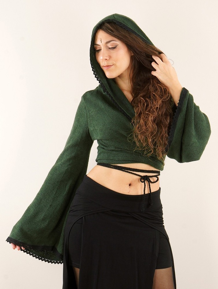 Toonzshop Luna Moth Wrap-over Pullover Bolero Naisten Villapusero Vihreä | 4061FVQRX