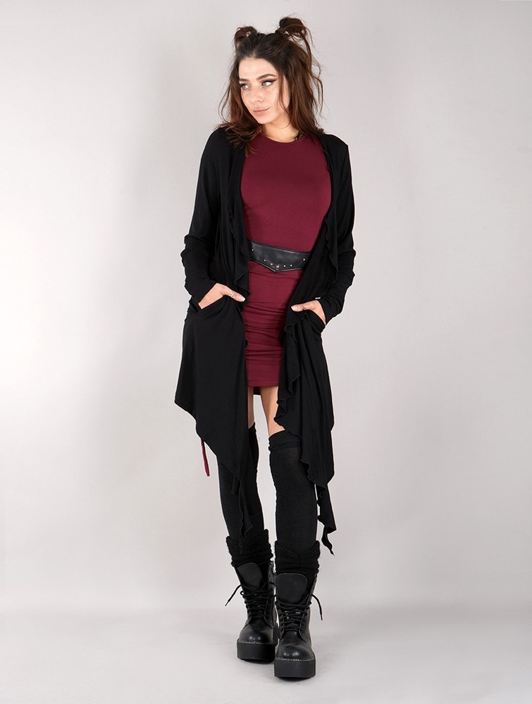 Toonzshop Lupulia Long Cardigan Naisten Neuletakki Mustat | 5693EOVTR