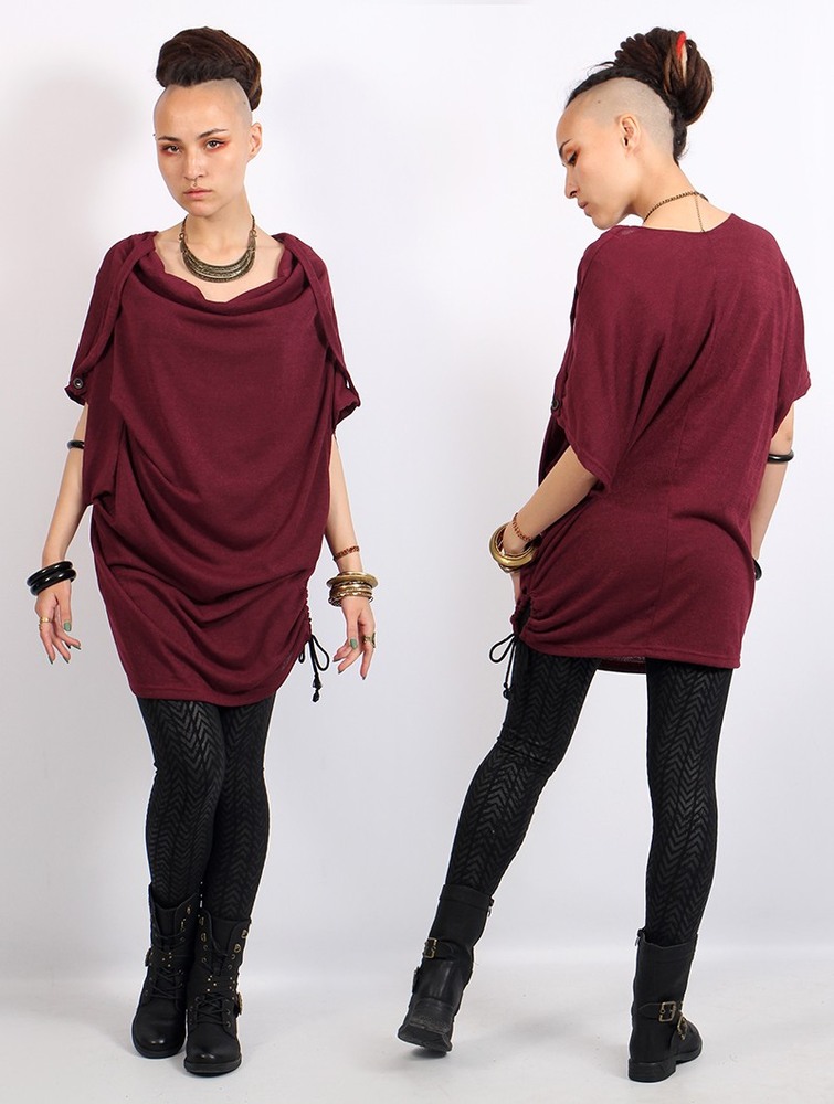 Toonzshop Mandlu Tunic Top Naisten Topit Tummanpunainen | 3780WSPHF