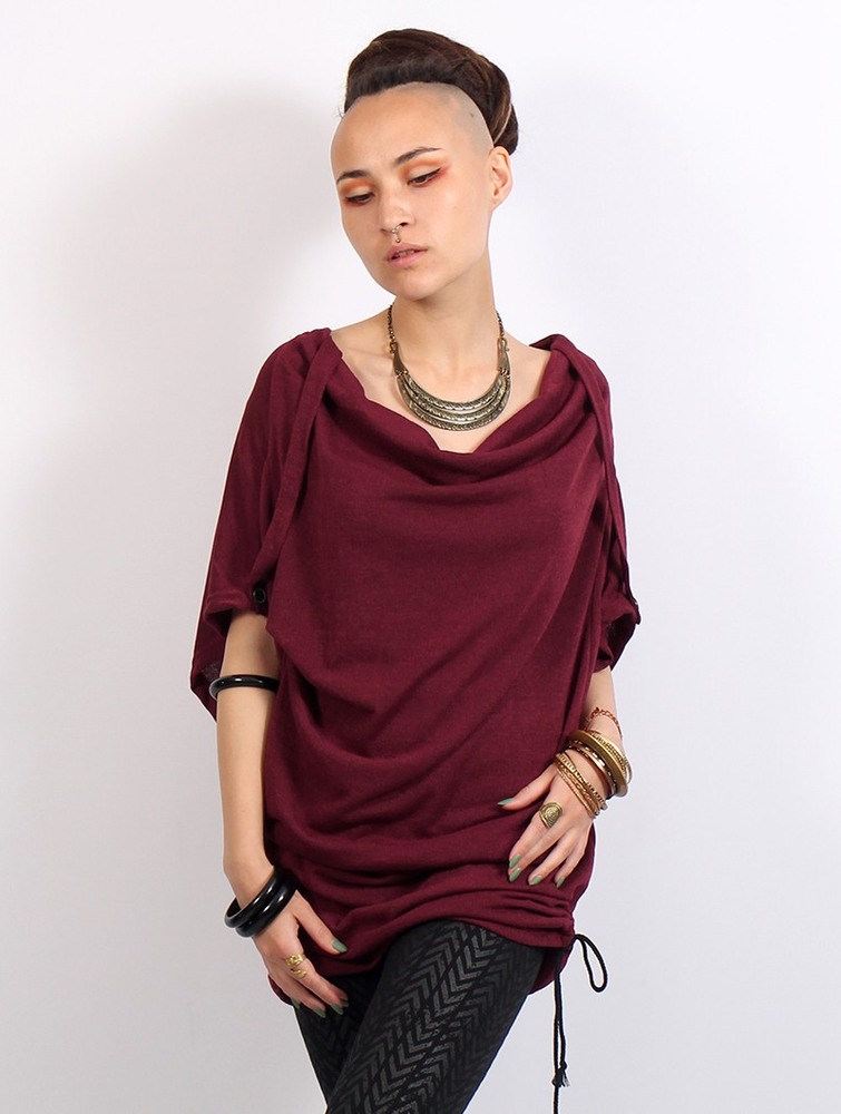 Toonzshop Mandlu Tunic Top Naisten Topit Tummanpunainen | 3780WSPHF