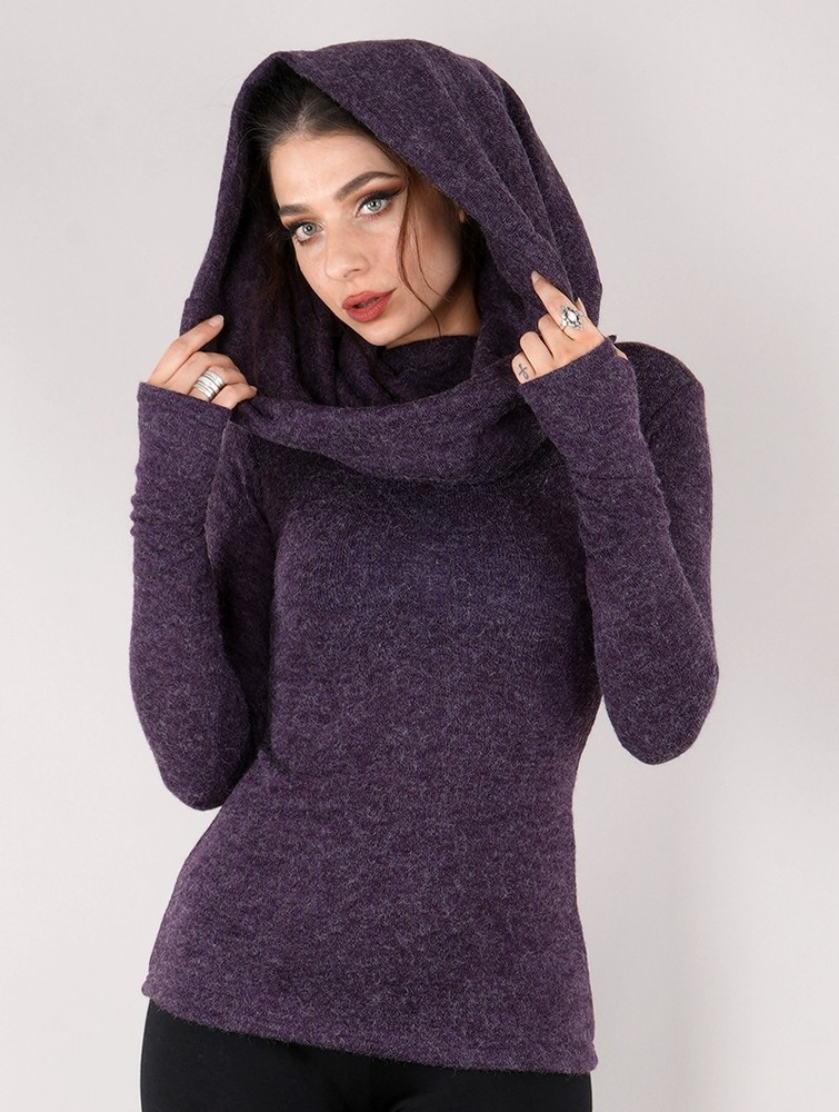 Toonzshop Mantra Big Collar Sweater Naisten Villapaita Violetit | 7401PIYZL