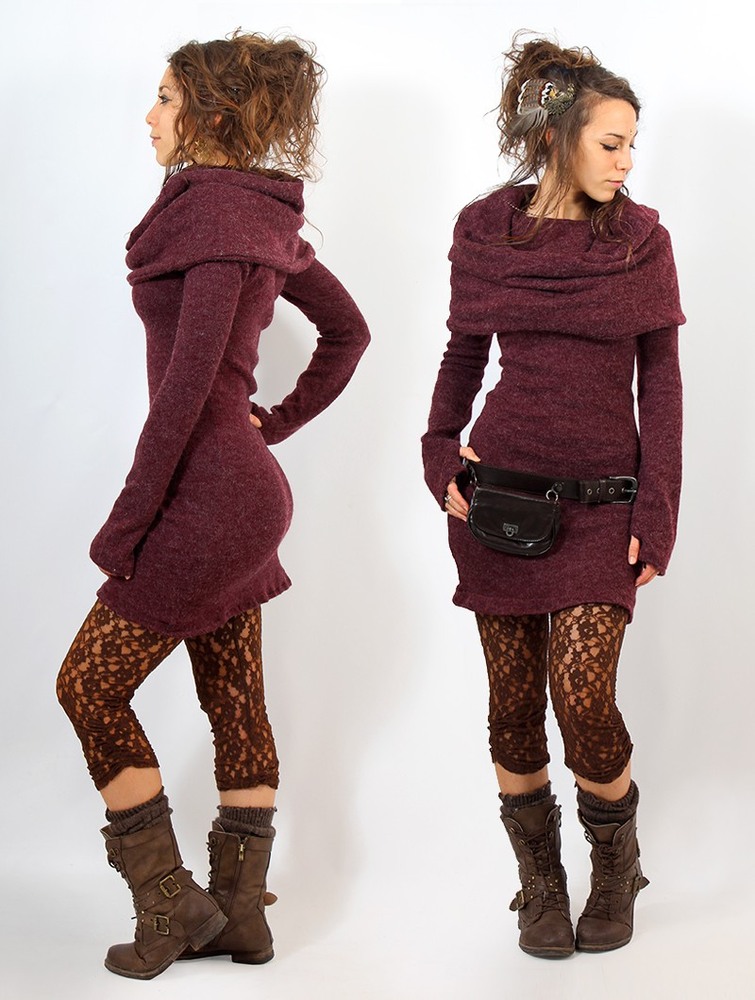 Toonzshop Mantra Sweater Dress Naisten Mekko Mottled wine | 7621XBLVN