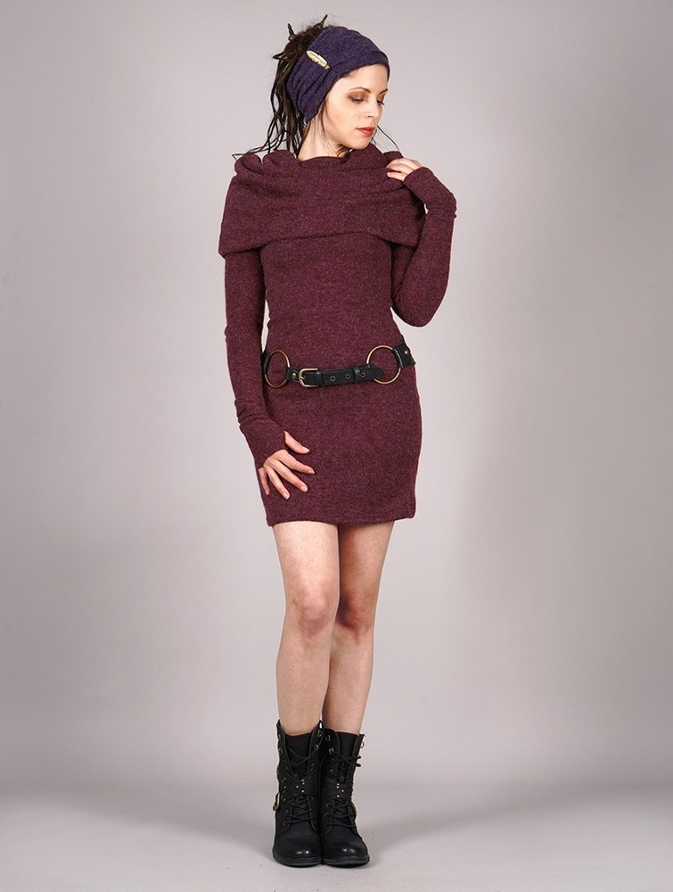 Toonzshop Mantra Sweater Dress Naisten Mekko Mottled wine | 7621XBLVN