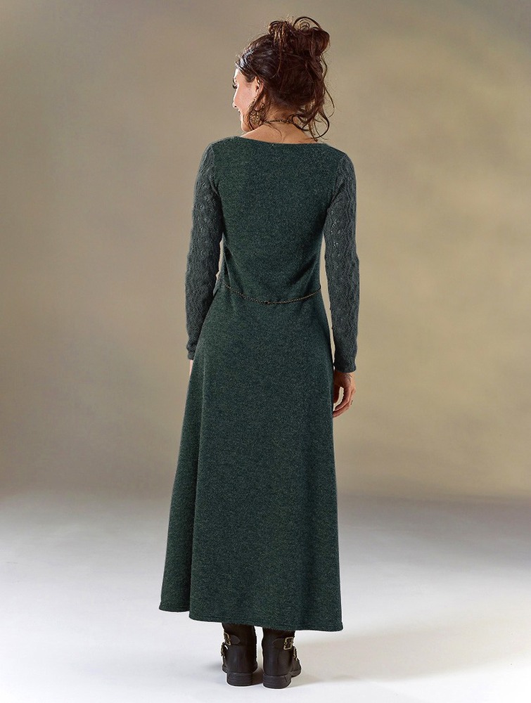 Toonzshop Melisandre Crochet Long Sleeve Long Sweater Dress Naisten Mekko Sininen | 1396EOBTQ