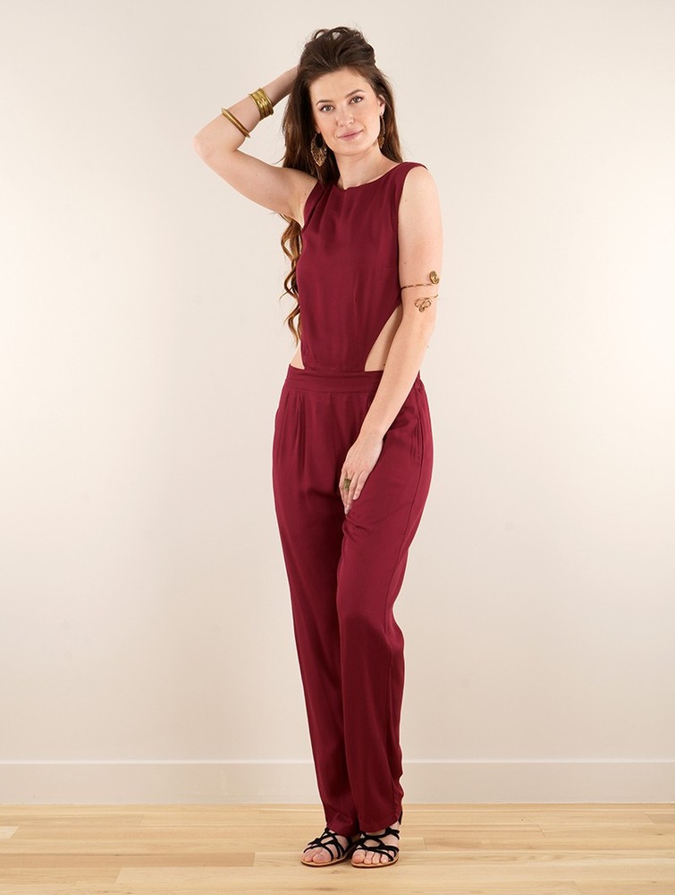 Toonzshop Minyar Bare Back Strappy Jumpsuit Naisten Jumpsuit Wine | 4195TZOQC