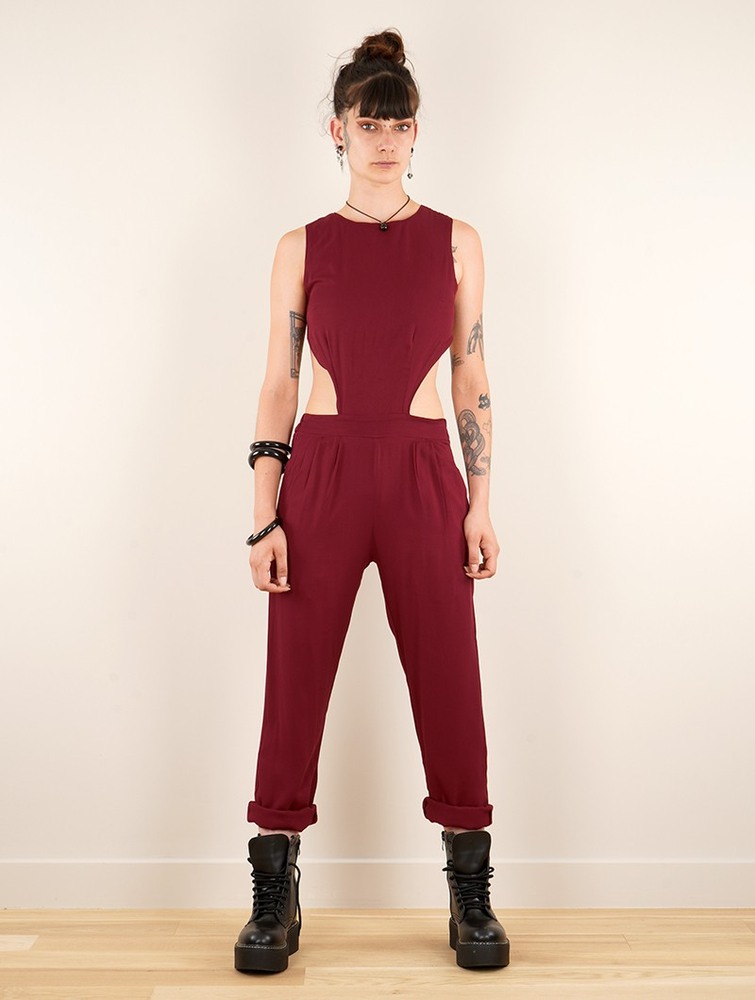 Toonzshop Minyar Bare Back Strappy Jumpsuit Naisten Jumpsuit Wine | 4195TZOQC