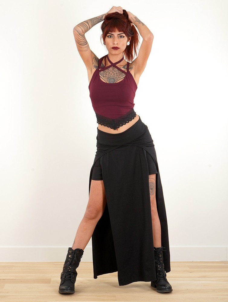 Toonzshop Moön Sleeveless Crop Top Naisten Topit Wine | 4309VMLFP