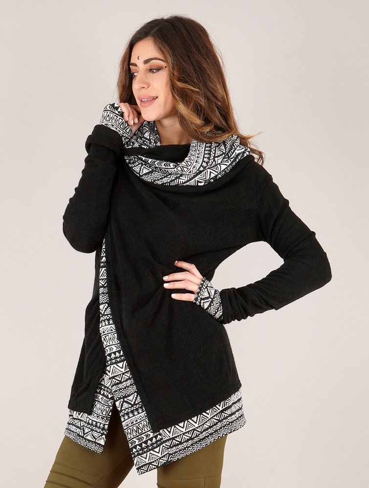 Toonzshop Namkha Awut Cardigan Naisten Neuletakki Mustat | 2598SFEBW