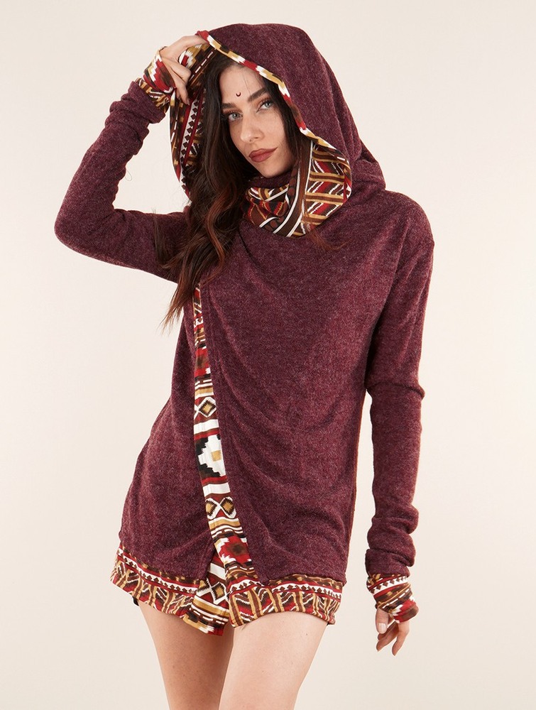 Toonzshop Namkha Lima Cardigan Naisten Neuletakki Wine | 4372EFCTN