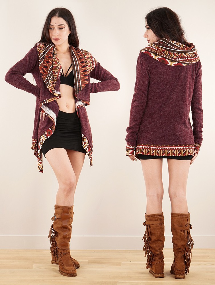 Toonzshop Namkha Lima Cardigan Naisten Neuletakki Wine | 4372EFCTN