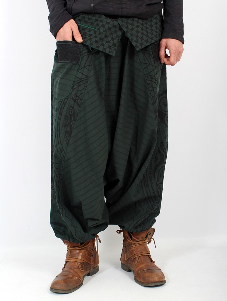 Toonzshop Necka Gender Neutral Harem Pants Miesten Housut Vihreä | 7091MFCVY