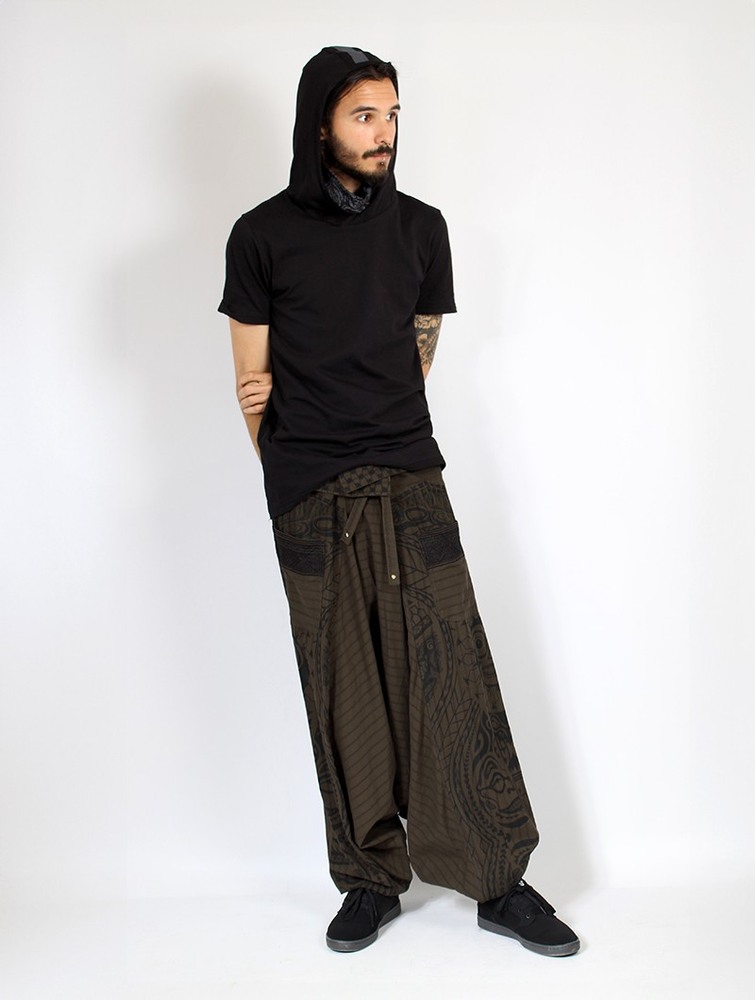 Toonzshop Necka Gender Neutral Harem Pants Miesten Housut Vihreä | 1206XWNEZ