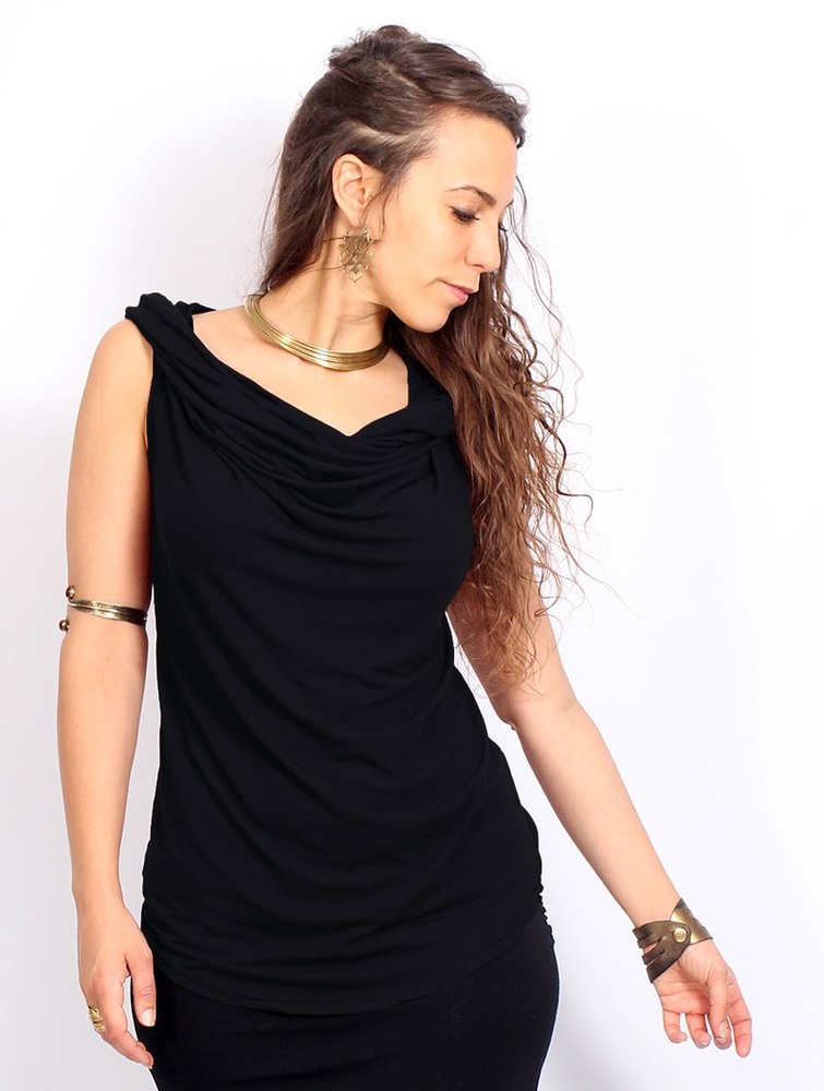 Toonzshop Nephilim Cowl Neck Sleeveless Top Naisten Topit Mustat | 2946BSIER