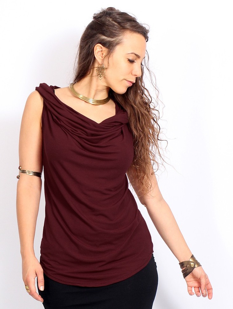 Toonzshop Nephilim Cowl Neck Sleeveless Top Naisten Topit Wine | 7368NWZLC