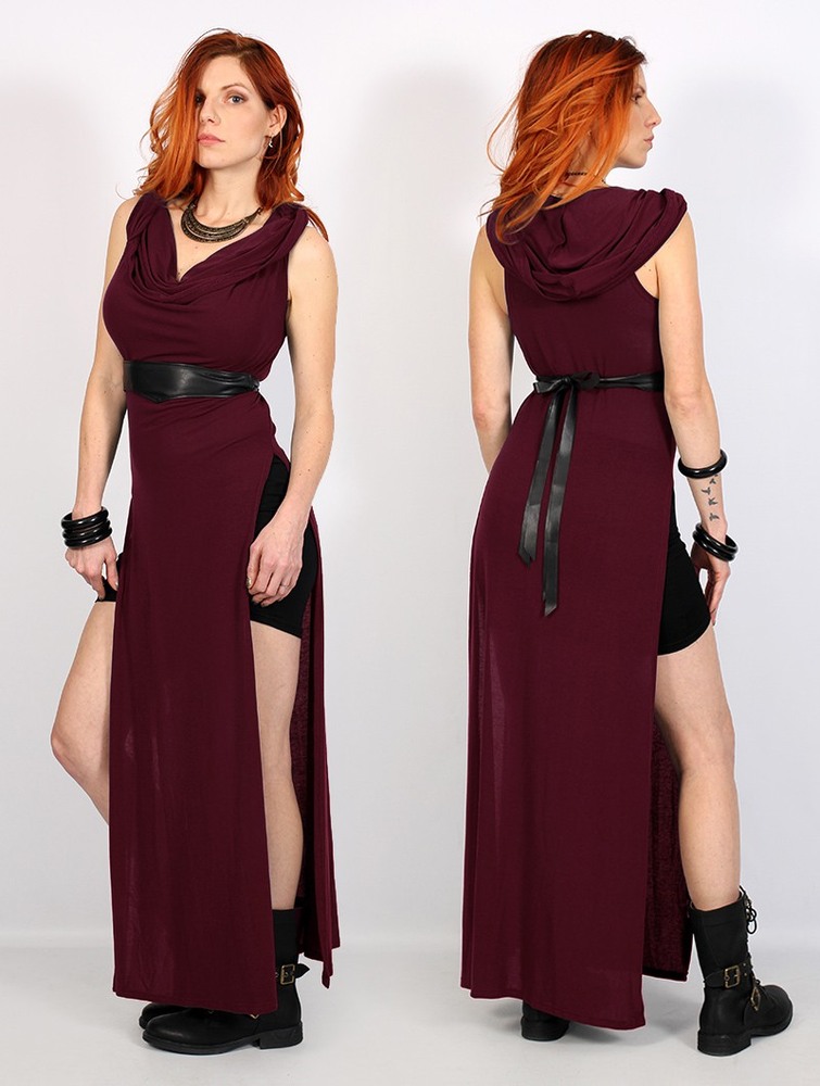 Toonzshop Nephilim Long Slit Dress Naisten Mekko Wine | 5163EXRIZ