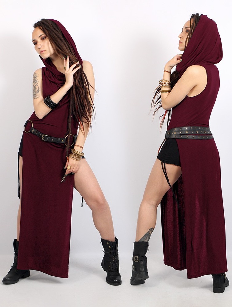 Toonzshop Nephilim Long Slit Dress Naisten Mekko Wine | 5163EXRIZ