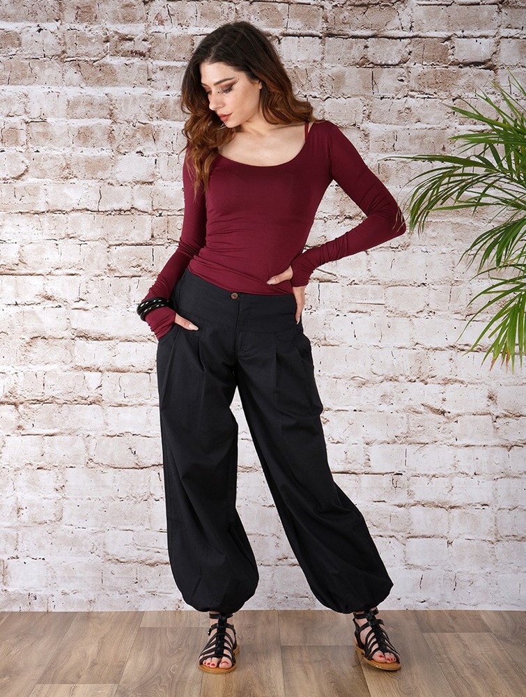 Toonzshop Nidana Balloon Harem Pant Naisten Housut Mustat | 1059LZESH