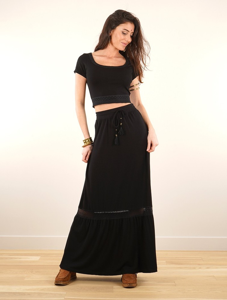 Toonzshop Nimue Long Skirt Naisten Hame Mustat | 1084YXVGM