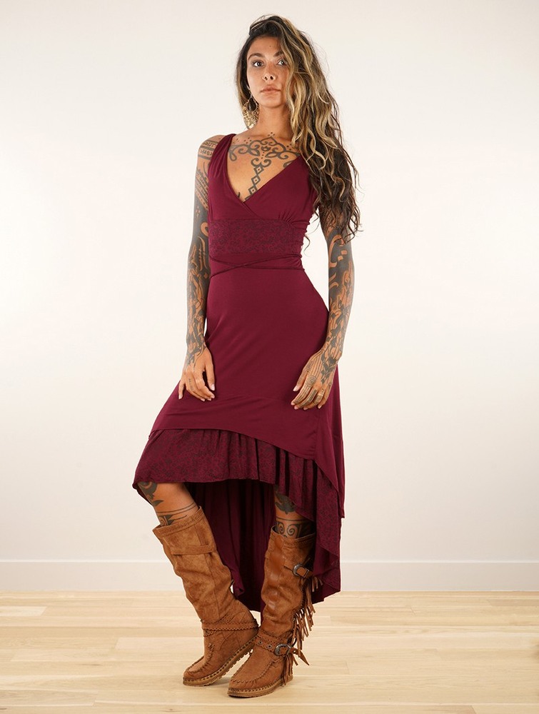 Toonzshop Nuria Midi Dress Naisten Mekko Wine | 7619XFDBP