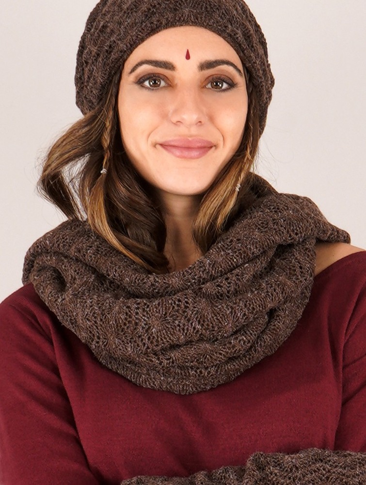 Toonzshop Oöna Crochet Snood Scarf Naisten Huivi Ruskea | 2403TWUNQ