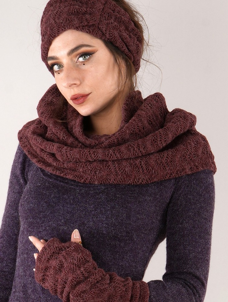 Toonzshop Oöna Crochet Snood Scarf Naisten Huivi Wine | 1089PMOKW