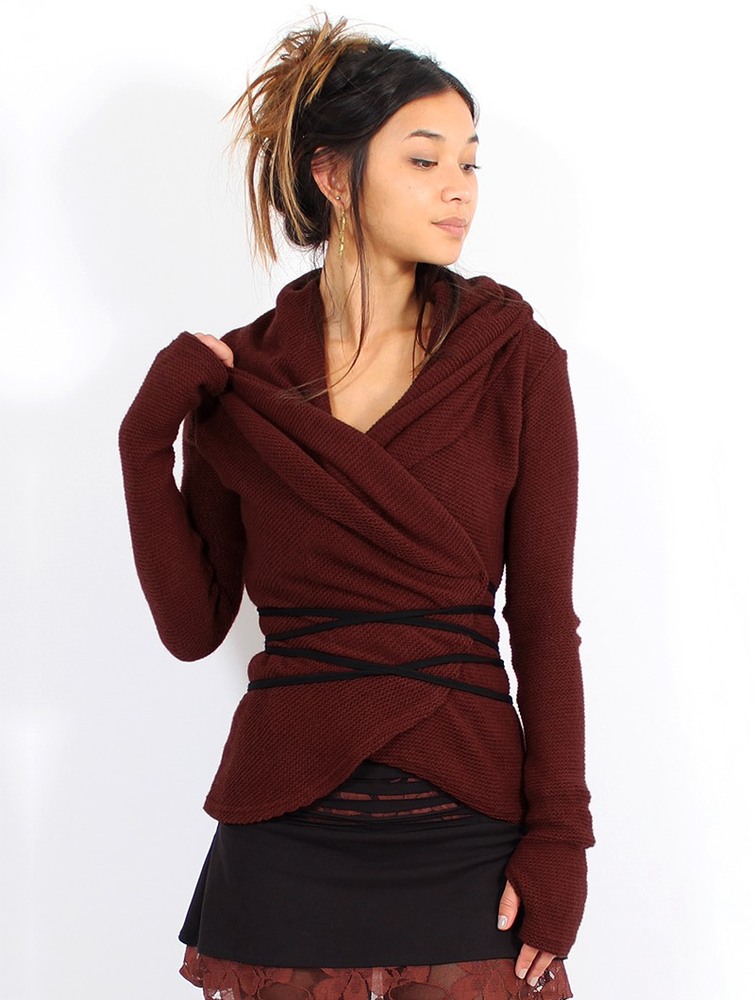 Toonzshop Plume Wrap Over Cardigan Naisten Neuletakki Wine | 1642RGXFE