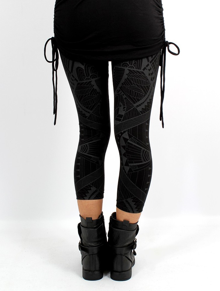 Toonzshop Rinji Africa Printed ¾ Legging Naisten Leggings Mustat | 4397EMZUY