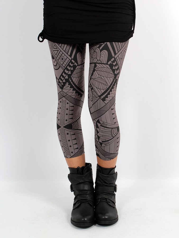 Toonzshop Rinji Africa Printed ¾ Legging Naisten Leggings Charcoal | 7230PNWCO