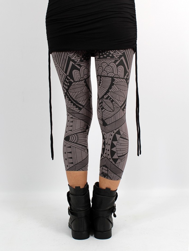 Toonzshop Rinji Africa Printed ¾ Legging Naisten Leggings Charcoal | 7230PNWCO