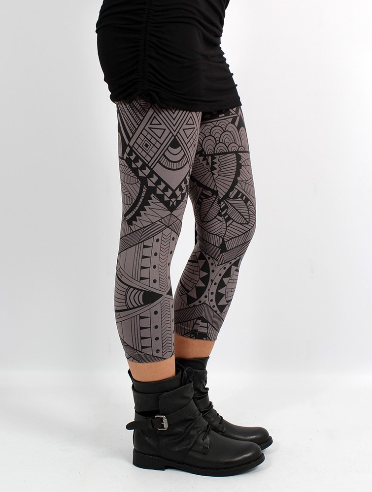 Toonzshop Rinji Africa Printed ¾ Legging Naisten Leggings Charcoal | 7230PNWCO