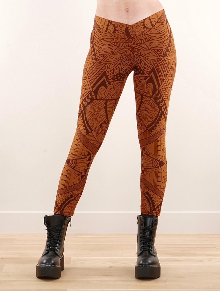 Toonzshop Rinji Africa Printed ¾ Leggings Naisten Leggings Rusty | 8064JHSVZ