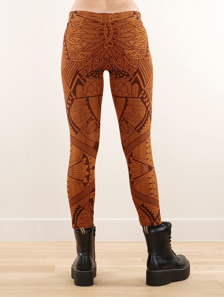 Toonzshop Rinji Africa Printed ¾ Leggings Naisten Leggings Rusty | 8064JHSVZ