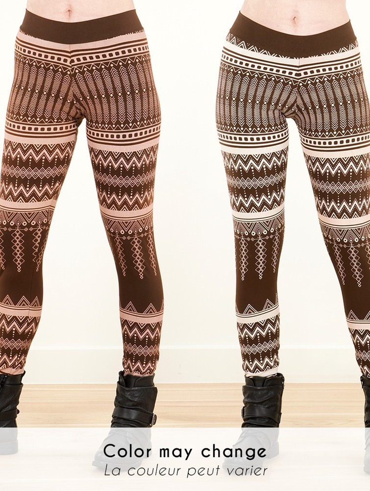 Toonzshop Rinjidef Aztec Printed Long Leggings Naisten Leggings Ruskea Beige | 1259AUQYO