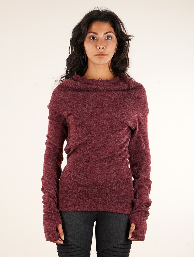 Toonzshop Sadiva Hooded Pullover Naisten Villapusero Wine | 4289EFLZJ