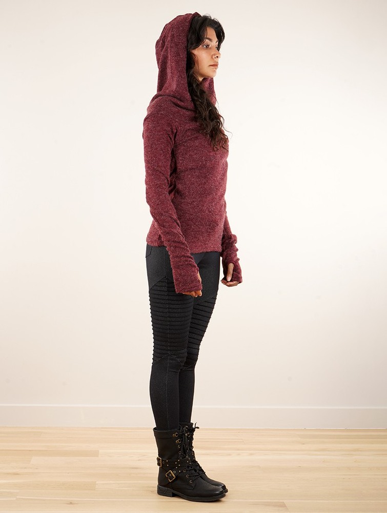 Toonzshop Sadiva Hooded Pullover Naisten Villapusero Wine | 4289EFLZJ