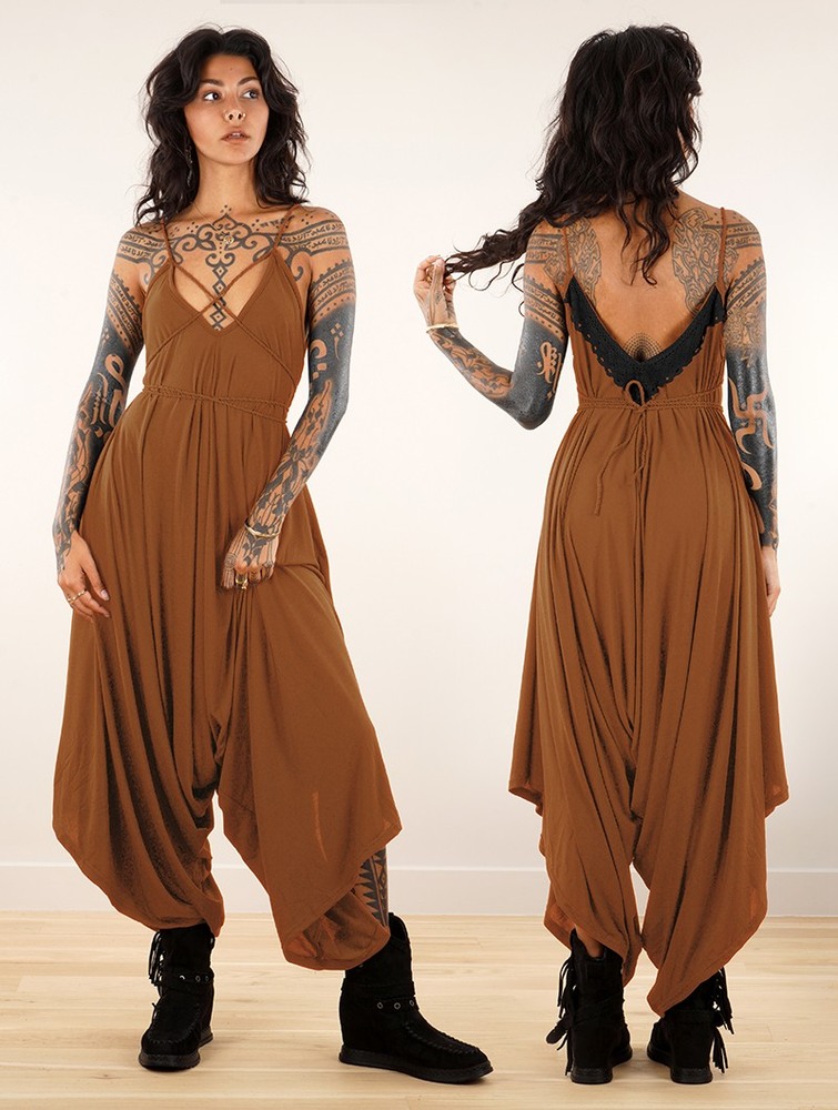 Toonzshop Topäaz Loose And Reversible Strappy Jumpsuit Naisten Jumpsuit Caramel | 1730VCGXM