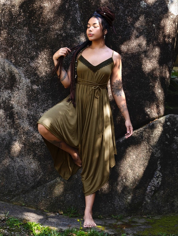 Toonzshop Topäaz Loose And Reversible Strappy Jumpsuit Naisten Jumpsuit Khaki | 3579DJBMA