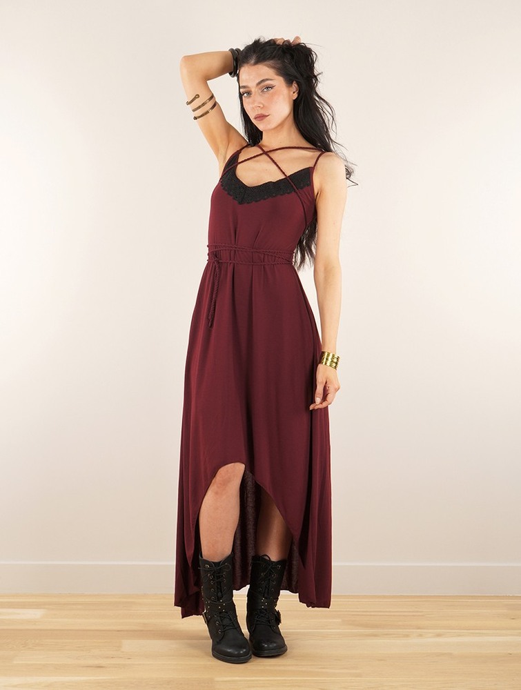 Toonzshop Topäaz Loose Strappy Long Dress Naisten Mekko Wine | 7248FSEYR