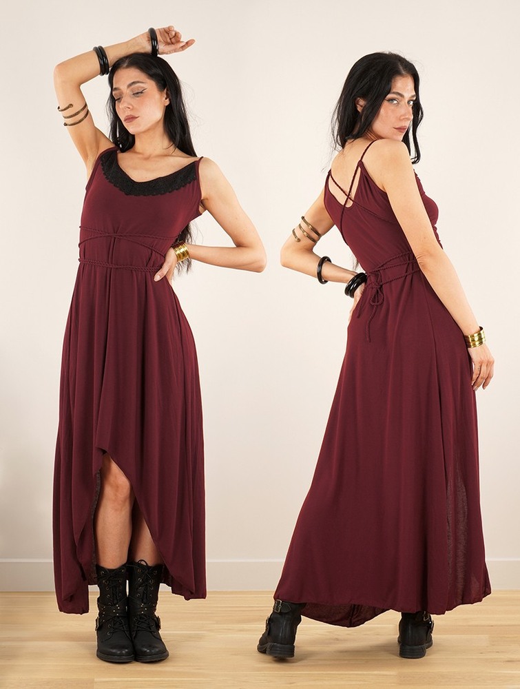 Toonzshop Topäaz Loose Strappy Long Dress Naisten Mekko Wine | 7248FSEYR