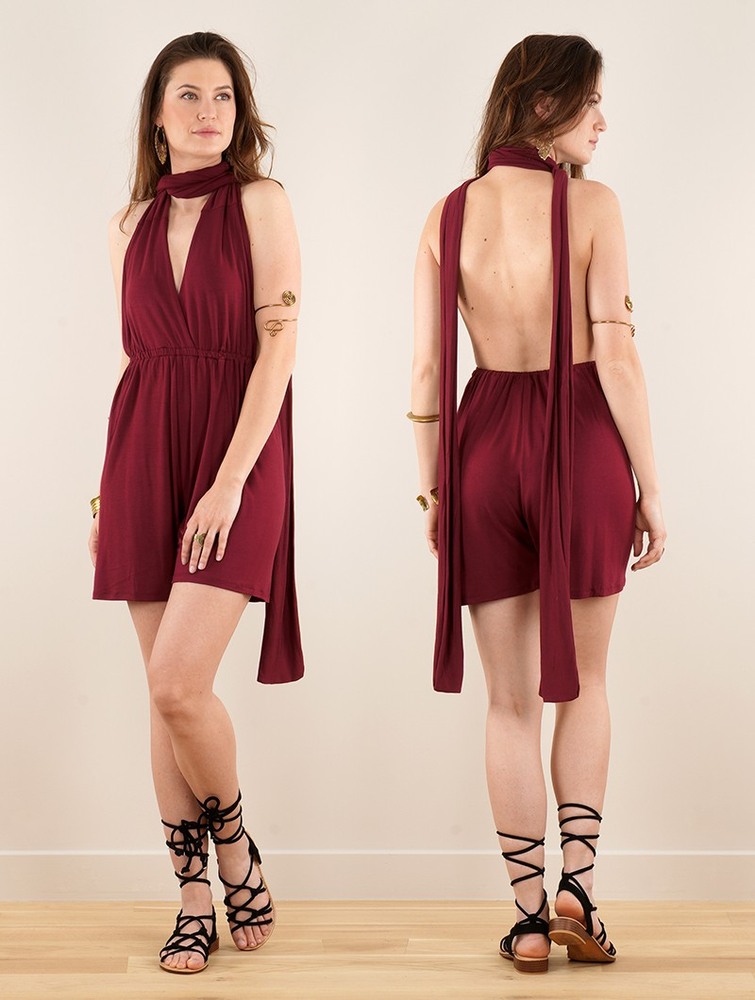 Toonzshop Wakiza Short Infinity Playsuit Naisten Playsuit Wine | 1246HWTXM